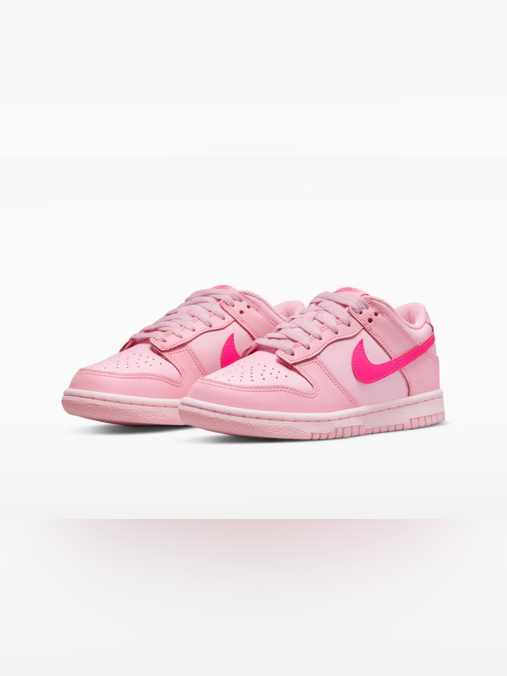 Nike Dunk Low - Triple Pink - Size 6.5Y